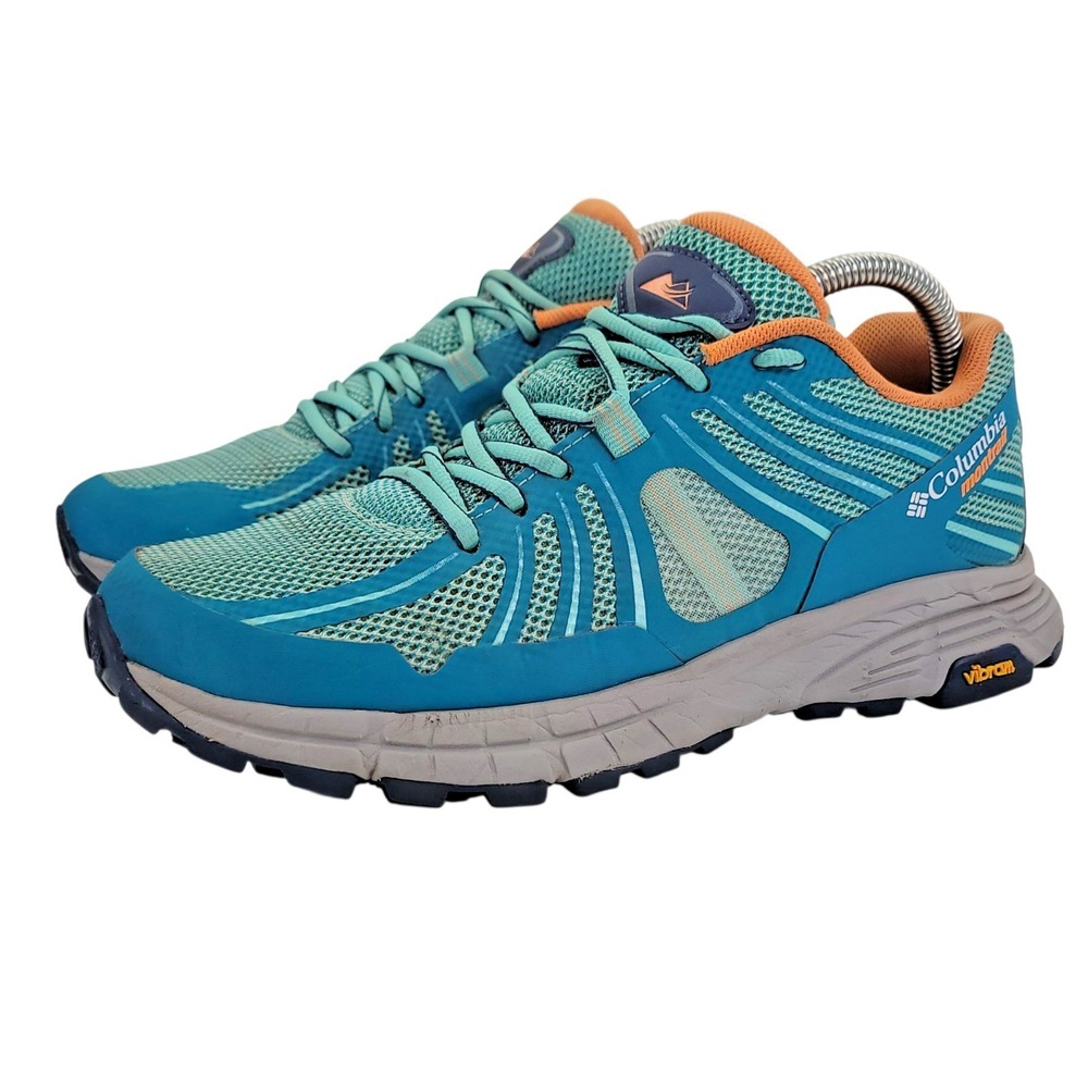 Columbia Montrail Mojave Trail Womens Running Shoes Blue Orange Sneaker 9 BL1795 - Picture 2 of 12